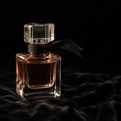 Elegant Perfume Bottle on Black Velvet