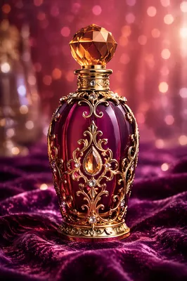 Elegant Ruby Perfume on Velvet