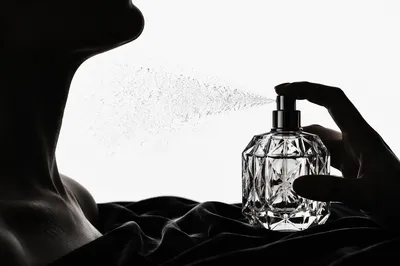 Elegant Perfume Bottle on Black Velvet