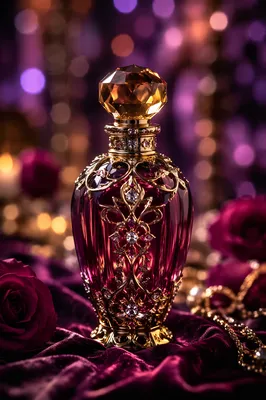 Elegant Ruby Perfume on Velvet