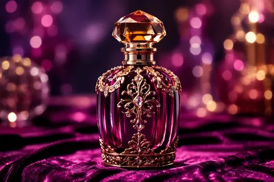 Elegant Ruby Perfume Bottle on Velvet