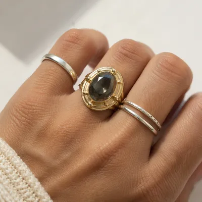 Gold and Silver Rings Macro Close-Up