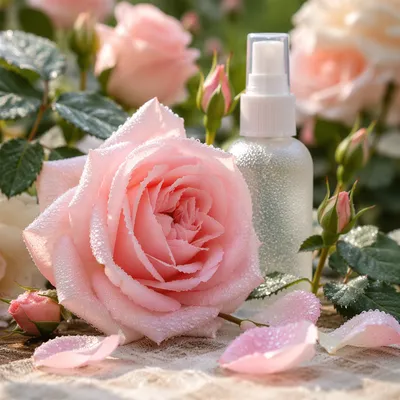 Rose Water Spray with Pink Petals