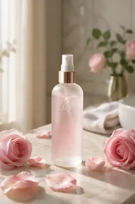 Luxury Rose Water Spray Bottle Still Life