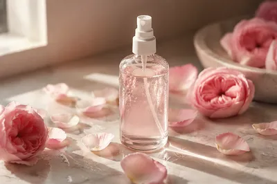 Rose Water Spray Bottle with Petals