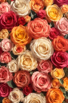 Colorful Overhead Fresh Rose Bouquet