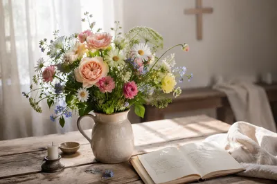 Sunlit Prayer Room Flower Bouquet