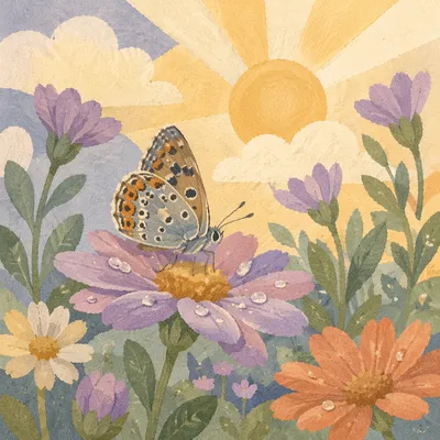 Serene Butterfly on Lavender Garden Flower