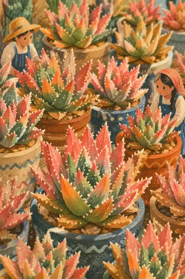 Colorful Potted Cactus Succulent Collection