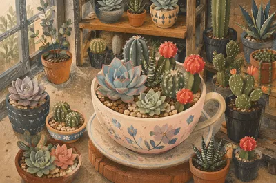 Rustic Greenhouse Cactus Succulent Planter Collection