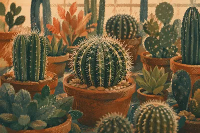 Moody Potted Cactus and Succulent Collection