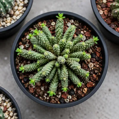 Potted Cactus Succulent Collection Overhead
