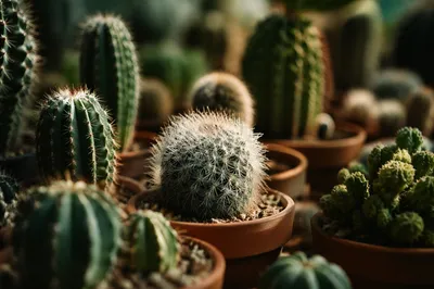 Moody Potted Cactus and Succulent Collection