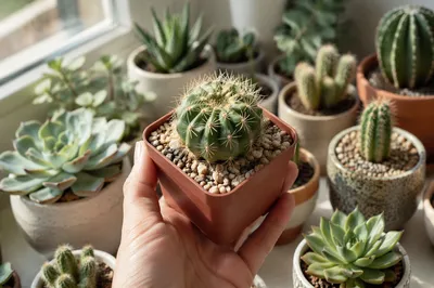 Sunlit Cactus and Succulent Windowsill Collection