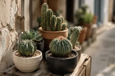Cozy Potted Cactus and Succulent Corner
