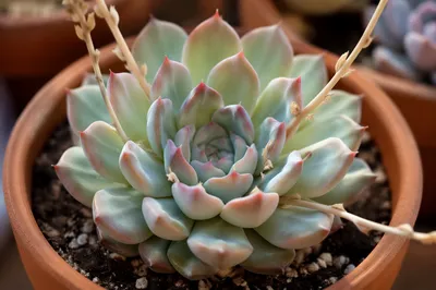 Mint Succulent Rosette in Terracotta Planter