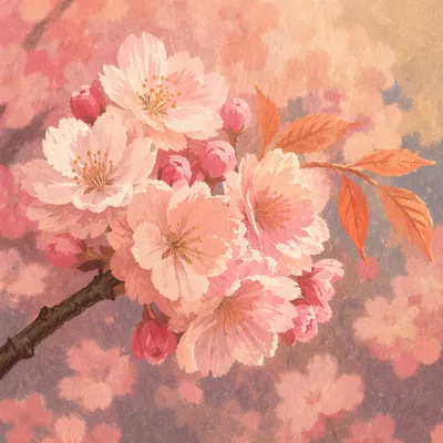 Soft Pink Cherry Blossoms in Spring Light