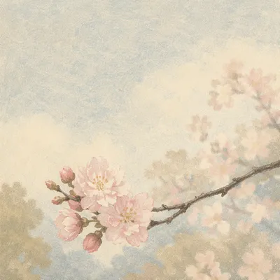 Delicate Cherry Blossom Branch in Spring