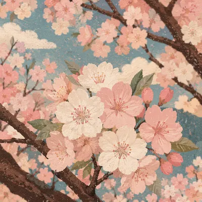 Delicate Pink Cherry Blossoms in Spring