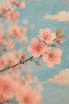 Soft Pink Cherry Blossoms in Spring Light