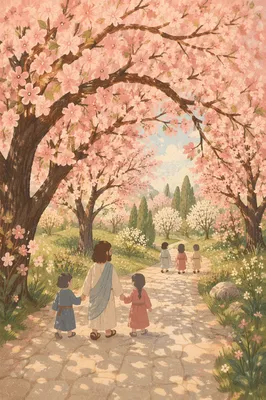 Pink Cherry Blossom Spring Park Path