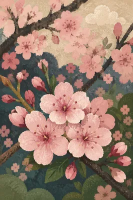 Pink Cherry Blossoms in Gentle Spring Light