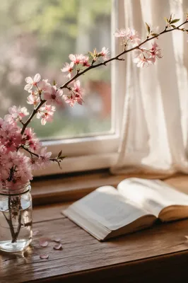 Pink Cherry Blossoms by Prayer Book