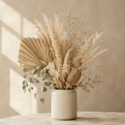 Boho Dried Flower Vase Still Life