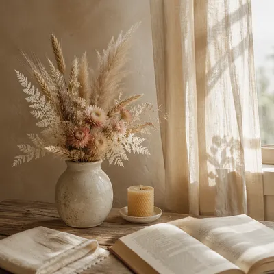 Boho Dried Flowers in Prayer Nook