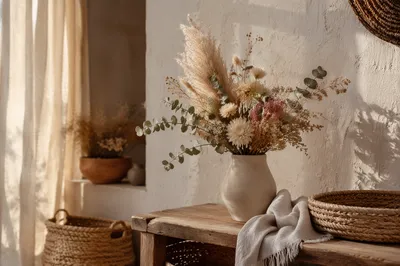 Boho Natural Dried Flower Vase Decor