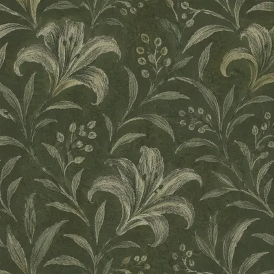 Seamless Sage Folk Art Floral Pattern