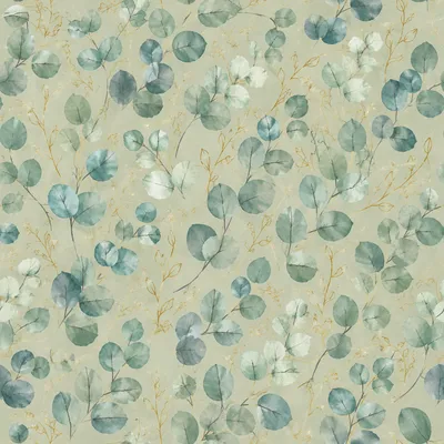 Seamless Sage Eucalyptus Folk Art Pattern