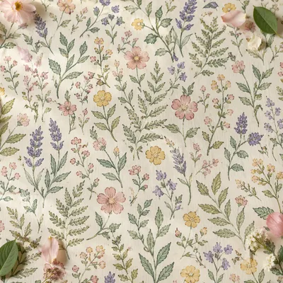 Seamless Wildflower Botanical Fabric Pattern