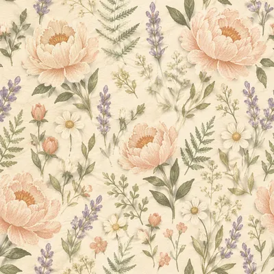 Seamless Floral Botanical Pattern for Spring Stationery
