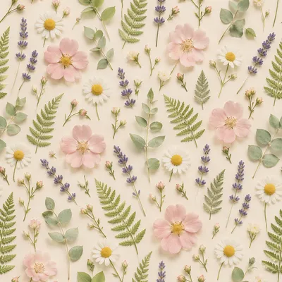 Seamless Spring Floral Botanical Pattern