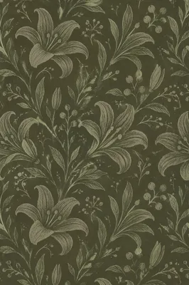 Dusty Sage Seamless Botanical Floral Pattern