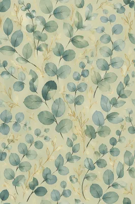 Seamless Sage Eucalyptus Folk Botanical Pattern