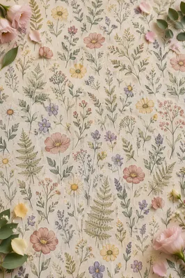 Seamless Wildflower Botanical Fabric Pattern