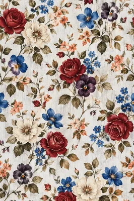 Vintage Seamless Floral Botanical Fabric Pattern