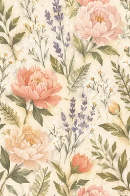 Seamless Botanical Floral Pattern for Spring Stationery