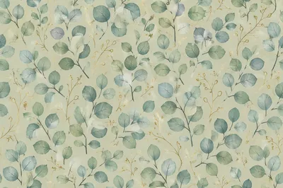 Seamless Sage Eucalyptus Folk Botanical Pattern