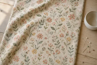Seamless Folk Art Floral Fabric Pattern