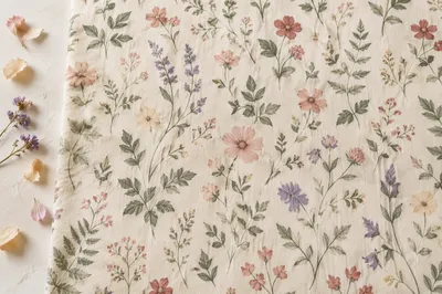 Seamless Folk Art Floral Fabric Pattern