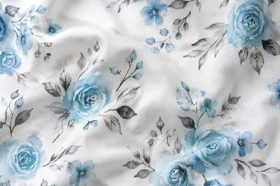 Seamless Turquoise Floral Fabric Pattern