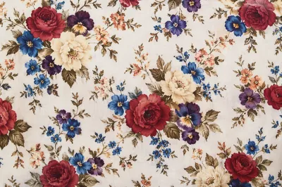 Seamless Folk Art Floral Fabric Pattern
