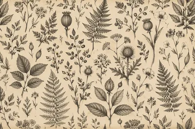 Vintage Botanical Floral Seamless Pattern