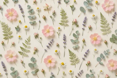 Seamless Spring Floral Botanical Pattern