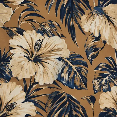 Vintage Tropical Floral Seamless Textile Pattern