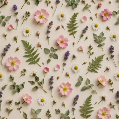 Seamless Spring Floral Botanical Pattern