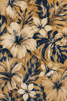 Vintage Tropical Floral Seamless Pattern